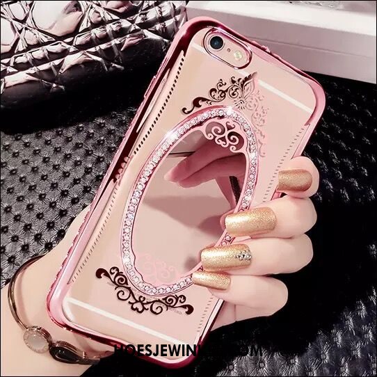 iPhone 7 Hoesje Siliconen Spiegel Dun, iPhone 7 Hoesje Rose Goud Hanger