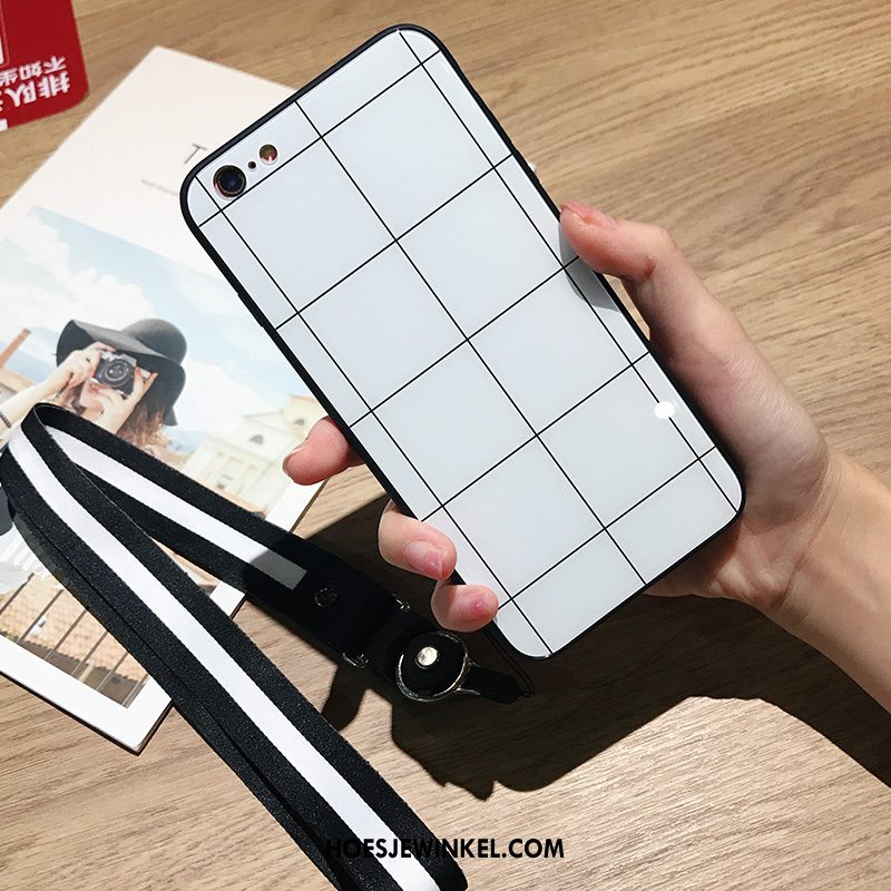 iPhone 8 Hoesje Wit Glas Lovers, iPhone 8 Hoesje Hanger Zwart