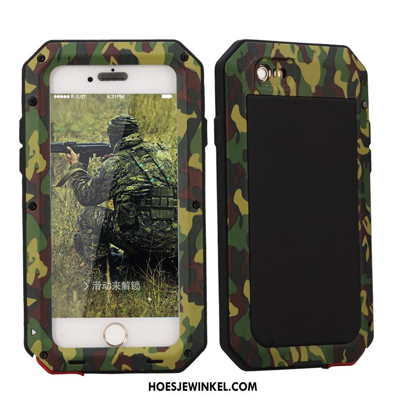 iPhone Se Hoesje Omlijsting Anti-fall Hoes, iPhone Se Hoesje Camouflage Drie Verdedigingen