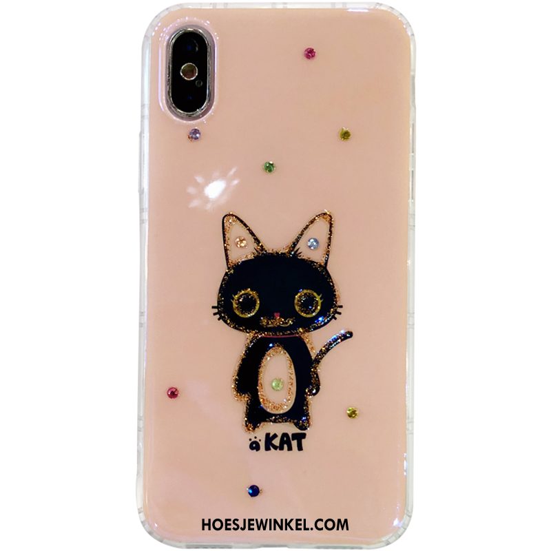 iPhone X Hoesje All Inclusive Hanger Kat, iPhone X Hoesje Zacht Blauw