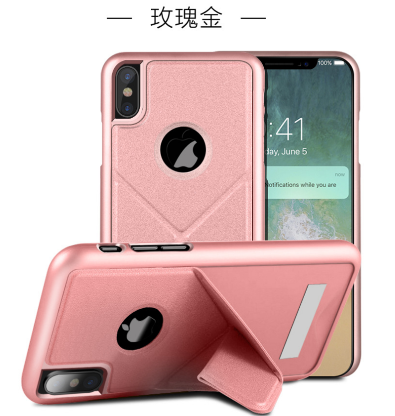 iPhone X Hoesje Leren Etui Mobiele Telefoon Rose Goud, iPhone X Hoesje Vouw Bedrijf