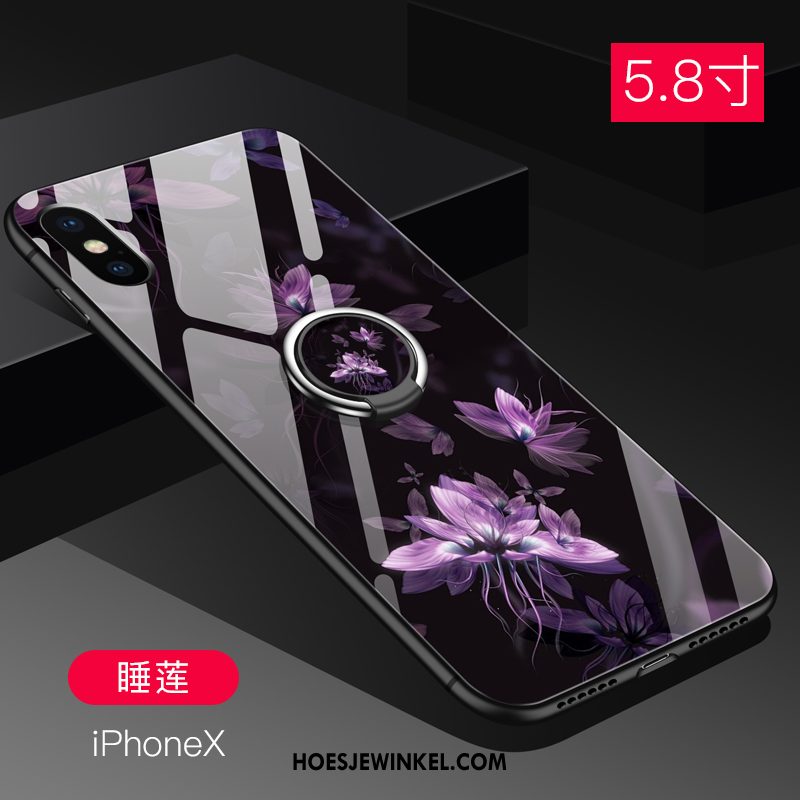 iPhone X Hoesje Siliconen Mooie Trendy Merk, iPhone X Hoesje Purper Bescherming