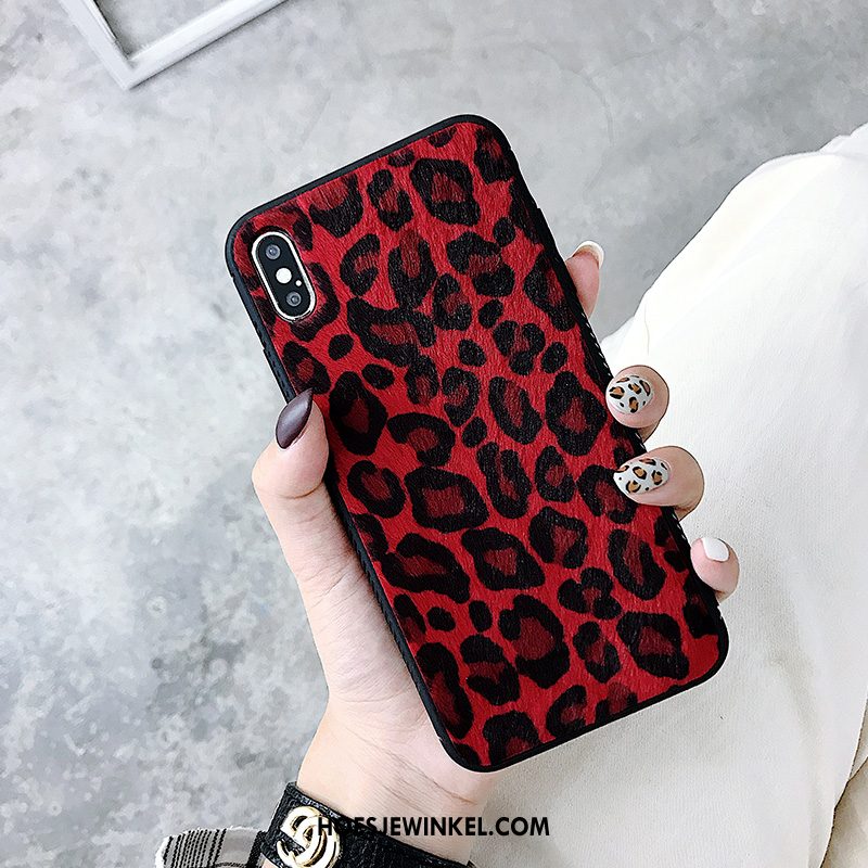 iPhone Xs Hoesje Anti-fall Siliconen Nieuw, iPhone Xs Hoesje Trendy Merk Rood