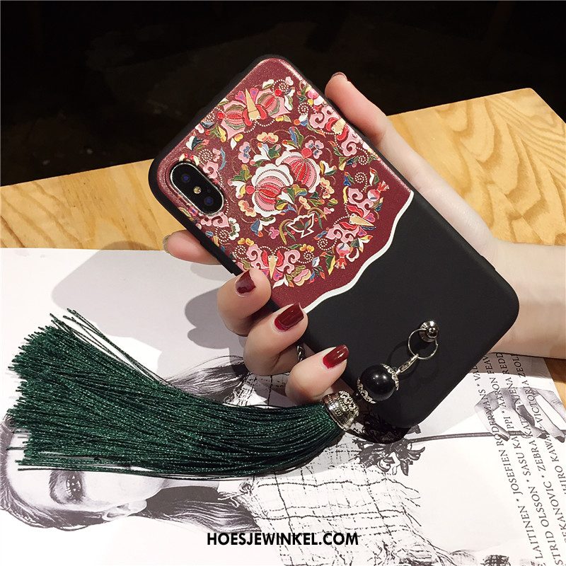 iPhone Xs Hoesje Persoonlijk Siliconen Trendy Merk, iPhone Xs Hoesje All Inclusive Chinese Stijl