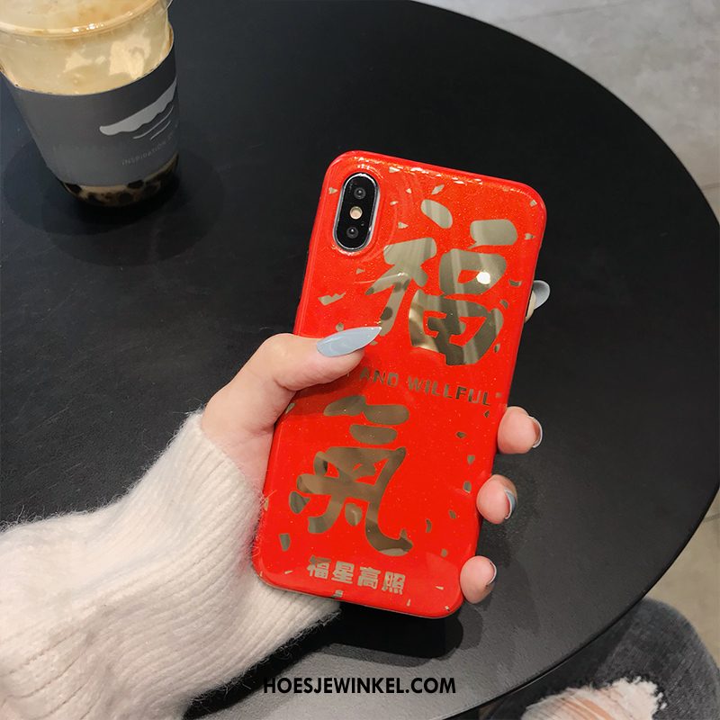 iPhone Xs Hoesje Rijkdom Grote Goud, iPhone Xs Hoesje Rood Lovers