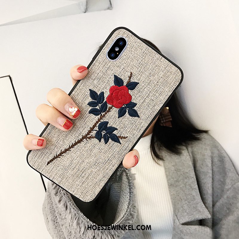 iPhone Xs Hoesje Scheppend Anti-fall Grijs, iPhone Xs Hoesje All Inclusive Trendy Merk