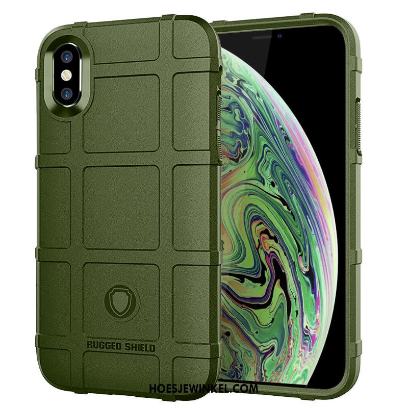 iPhone Xs Hoesje Scheppend Groen Tempereren, iPhone Xs Hoesje Mobiele Telefoon Hoes