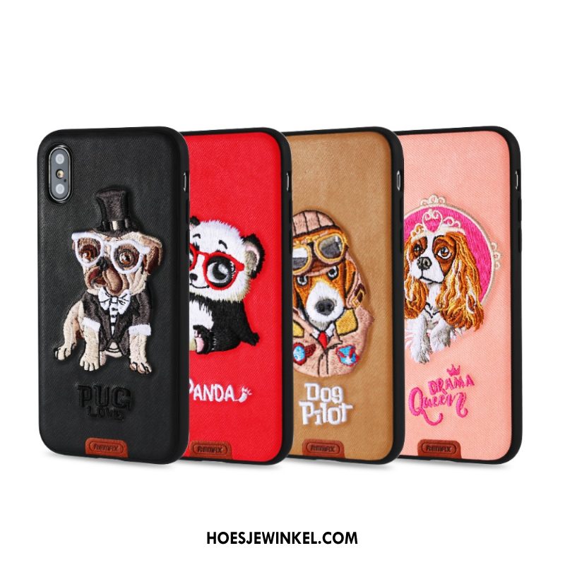 iPhone Xs Max Hoesje All Inclusive Borduurwerk Mobiele Telefoon, iPhone Xs Max Hoesje Bescherming Zwart