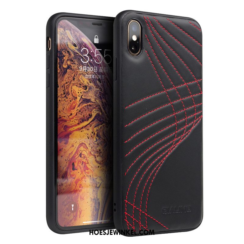 iPhone Xs Max Hoesje Bescherming Mobiele Telefoon Scheppend, iPhone Xs Max Hoesje Trendy Merk Zwart